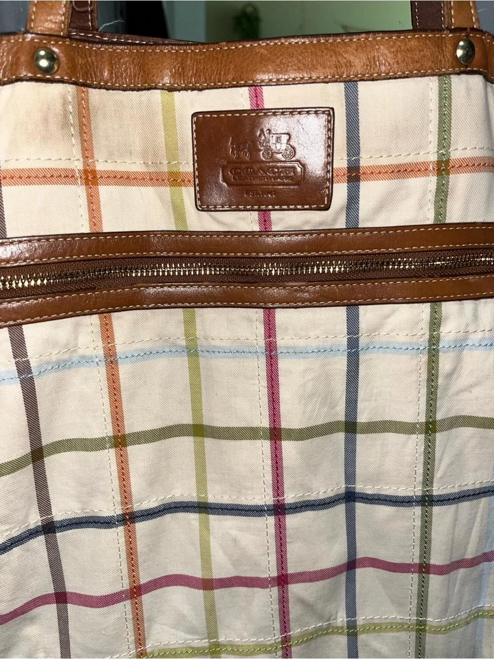 Vintage coach legacy tattersall tote
